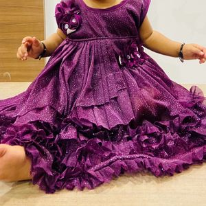 Wine Wedding Wear Fancy Frok Baby
