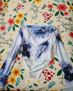 Floral Mesh Top / M size