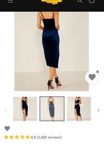 Royal Blue Mini Dress Back Zip Velvet