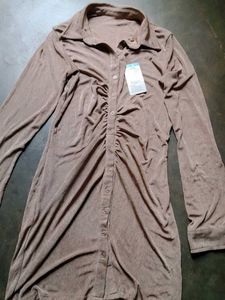 Brown Shirt Dress - New with Tag