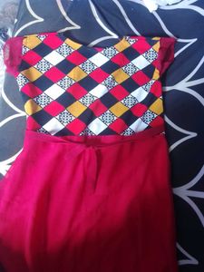 Patterned Red Dress