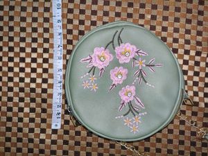 Floral Embroidered Round Bag