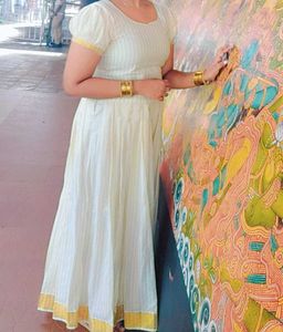 White Pattupavada Set