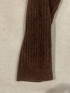 Chic Chocolate Brown Ribbed Knit Top – Size L