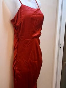 Elegant Red Slip Midi Dress