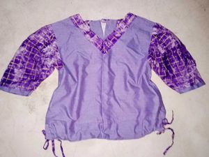 Purple Tie-Dye Sleeve Top