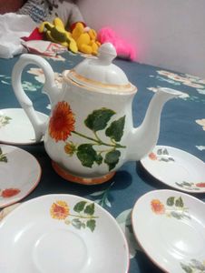 New Ceramic Tea Cattle And 5 Plate