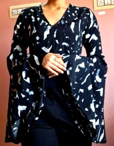 Printed Jumpsuit with Bell Sleeves