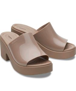 CROCS Nude Brooklyn Block Heel Sandals