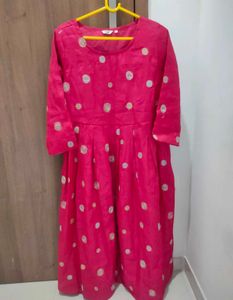 Pink Polka Dot Dress Kurta