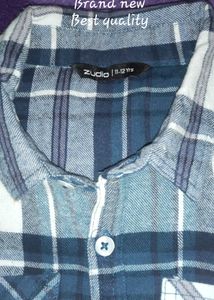 Urban Checks.Blue Grid.ZUDIO SHIRT(11-12)yrs