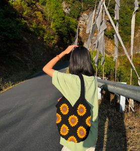 Crochet sunflower Tote