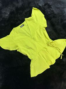 Yellow Peplum Top