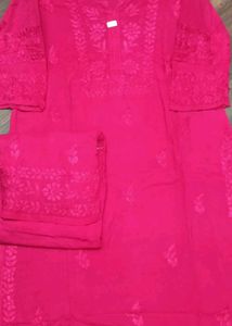 Chikankari Lakhnowi Rayon Kurti Set