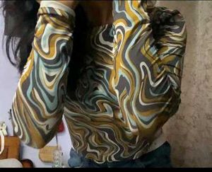 Long Sleeves Multicolour Y2k Top