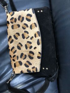 Leopard Print Crossbody Bag Medium 25cmx6cmx16cm