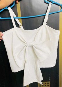 White Bow Tank Top