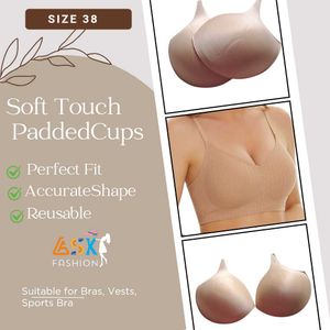 New D Shape Soft Touch Padded Cups Size 38