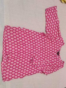 Printed Pink Short Kurti