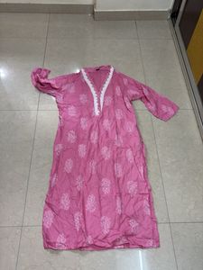 Pink Printed Kurta