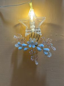 Floral Hair Comb with Crystals and Pearls, Silver
