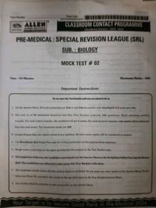 Allen Mock Papers For Neet
