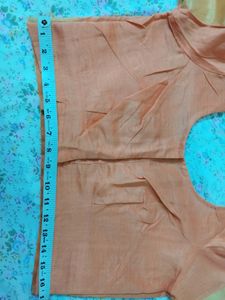 Peach Colour Sare With Stitched Blouse
