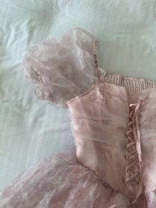 Pink Puff Sleeve Mini Dress