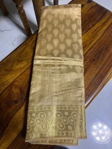 Golden Tussar Silk Saree at Offer Price