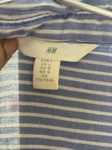 Oversized Striped Button-Down Shirt