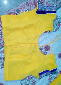 💥Yellow 💛 with Purple 💜 Border Saree