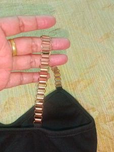 Black Chain Strap Crop Top