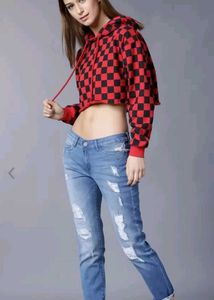 Women Blue Boyfriend Fit Mid-F Rise