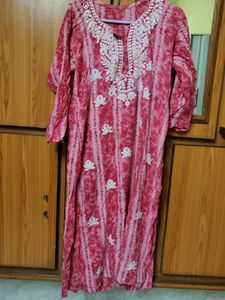 Pink Embroidered Kurta