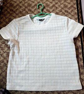 Ribbed Knit Short Sleeve Top