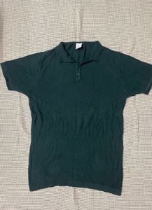 Green Knit Polo From Snitch
