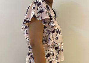 Floral Ruffle Sleeve Blouse