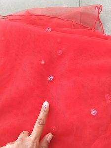 Red Beaded Dupatta