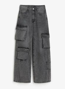 Gray Wash Cargo Jeans