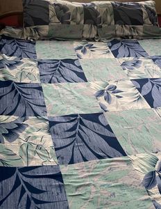 Queen Size Fitted Bedsheet With Pillow Covers