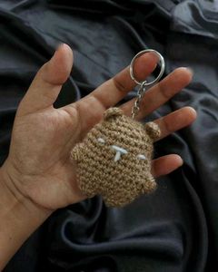 Crochet Light Brown Bear 🐻 Keychain