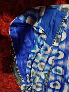 Blue Patterned Saree