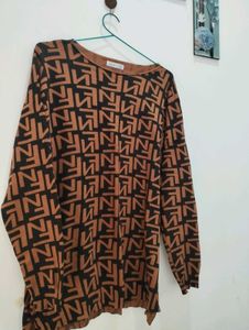 Patterned Long Sleeve sweater type 🎉Top