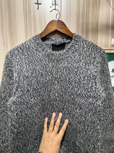 GAP Lambswool Wool Crewneck Grey Sweater