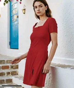 FLASH SALE 🔥Red Square Neck Mini Dress (Not Used)