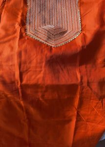 Orange Embroidered Kurta Set