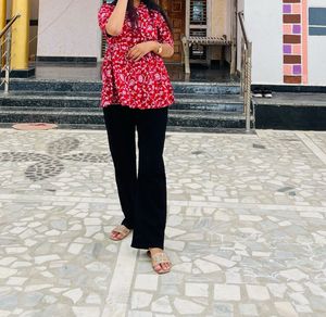 Floral Printed  A-line Short Kurti