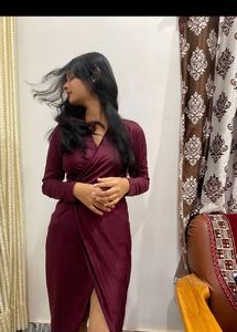 Elegant Burgundy Wrap Dress