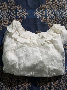 Lace &amp; Ruffle Sheer Top