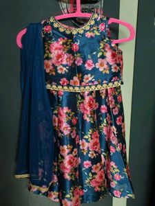 Floral Print Kids Lehenga Choli